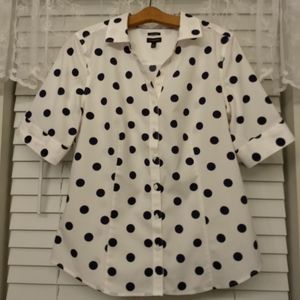 Talbots Women's Size M Polka Dot Blouse